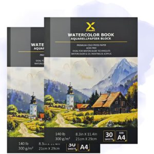 Aquarellpapier-Block 300 g/m² – A4 Doppelpack
