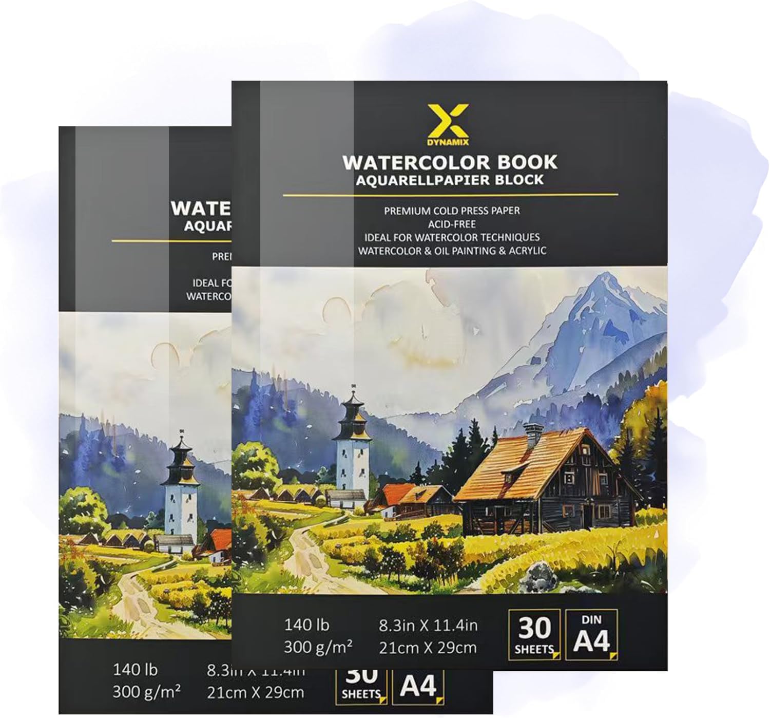 Aquarellpapier-Block 300 g/m² – A4 Doppelpack