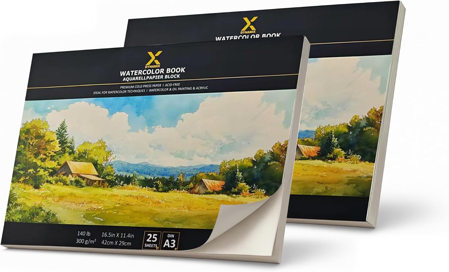 Aquarellpapier-Block 300 g/m² – A4 Doppelpack – Bild 8