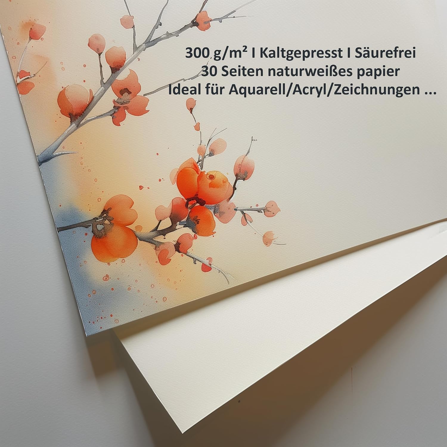 Aquarellpapier-Block 300 g/m² – A4 Doppelpack – Bild 7