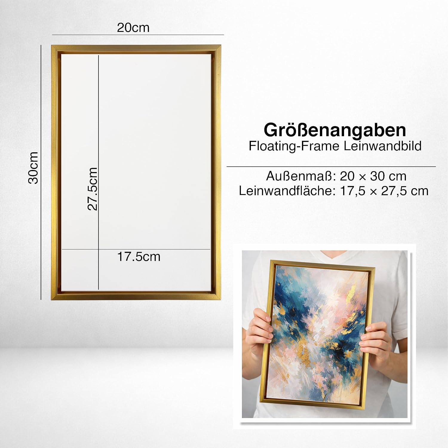 Leinwand mit Rahmen 20 × 30 cm – Dunkel Walnussoptik – Bild 6