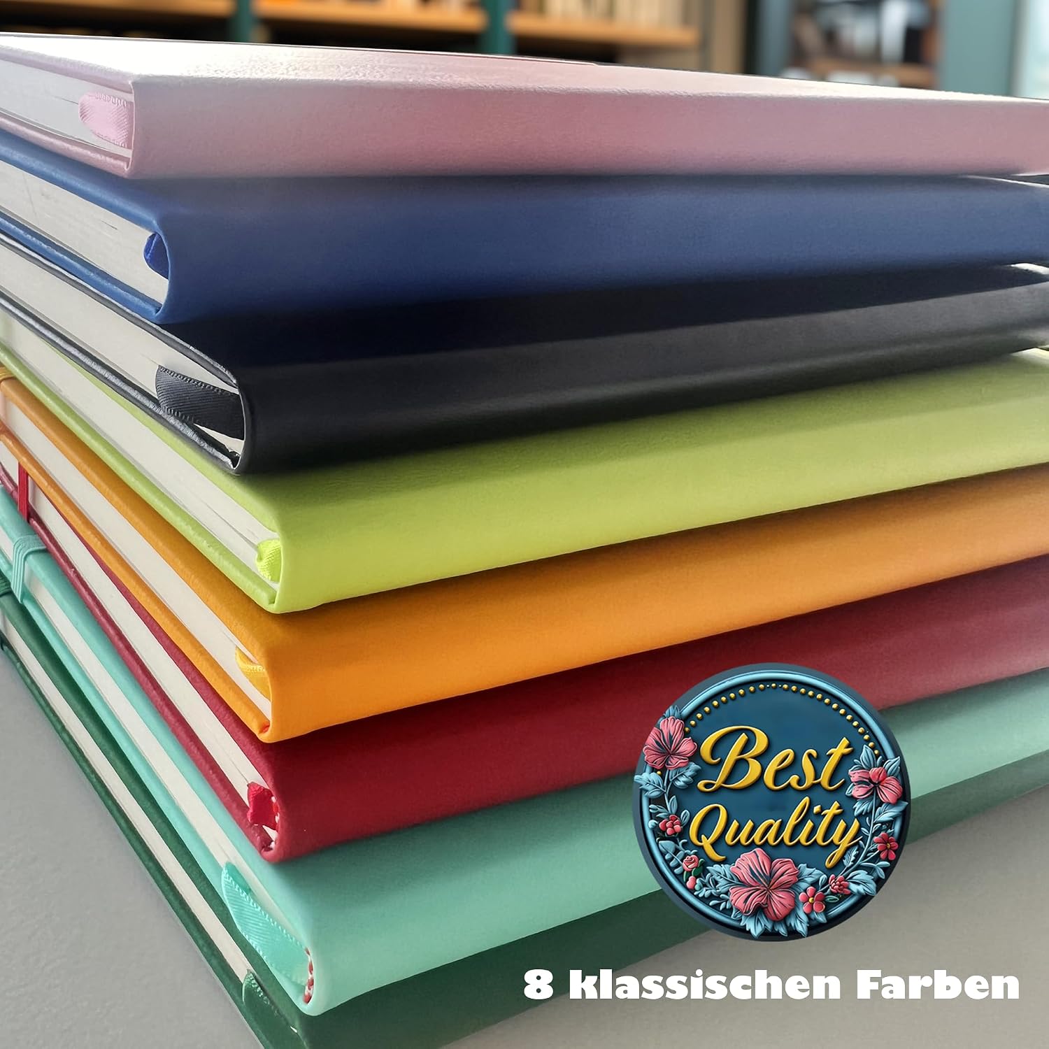 A5 Notizbuch Veganleder – Türkis – Bild 4