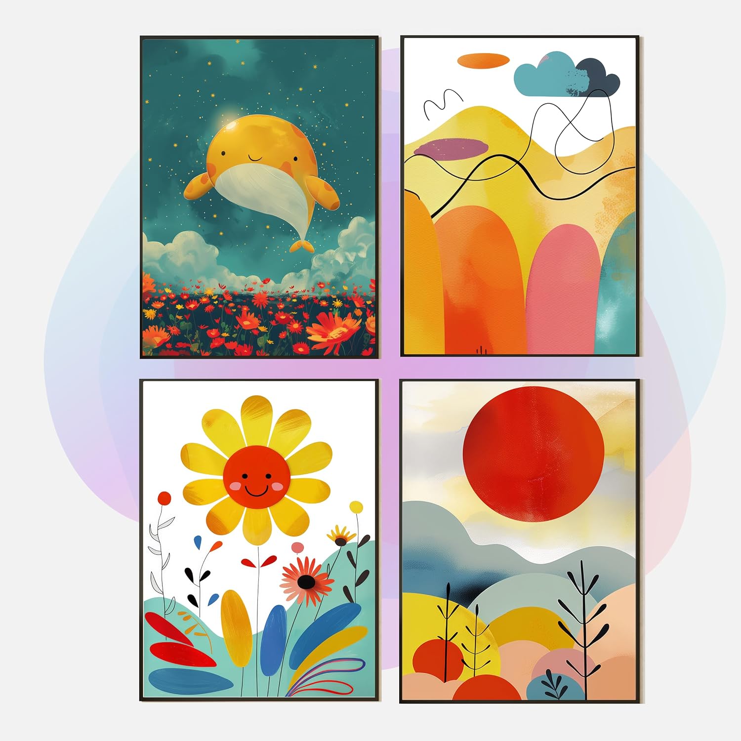 Art-Deco Poster-Set – A4 · Blumenmuster – Bild 6