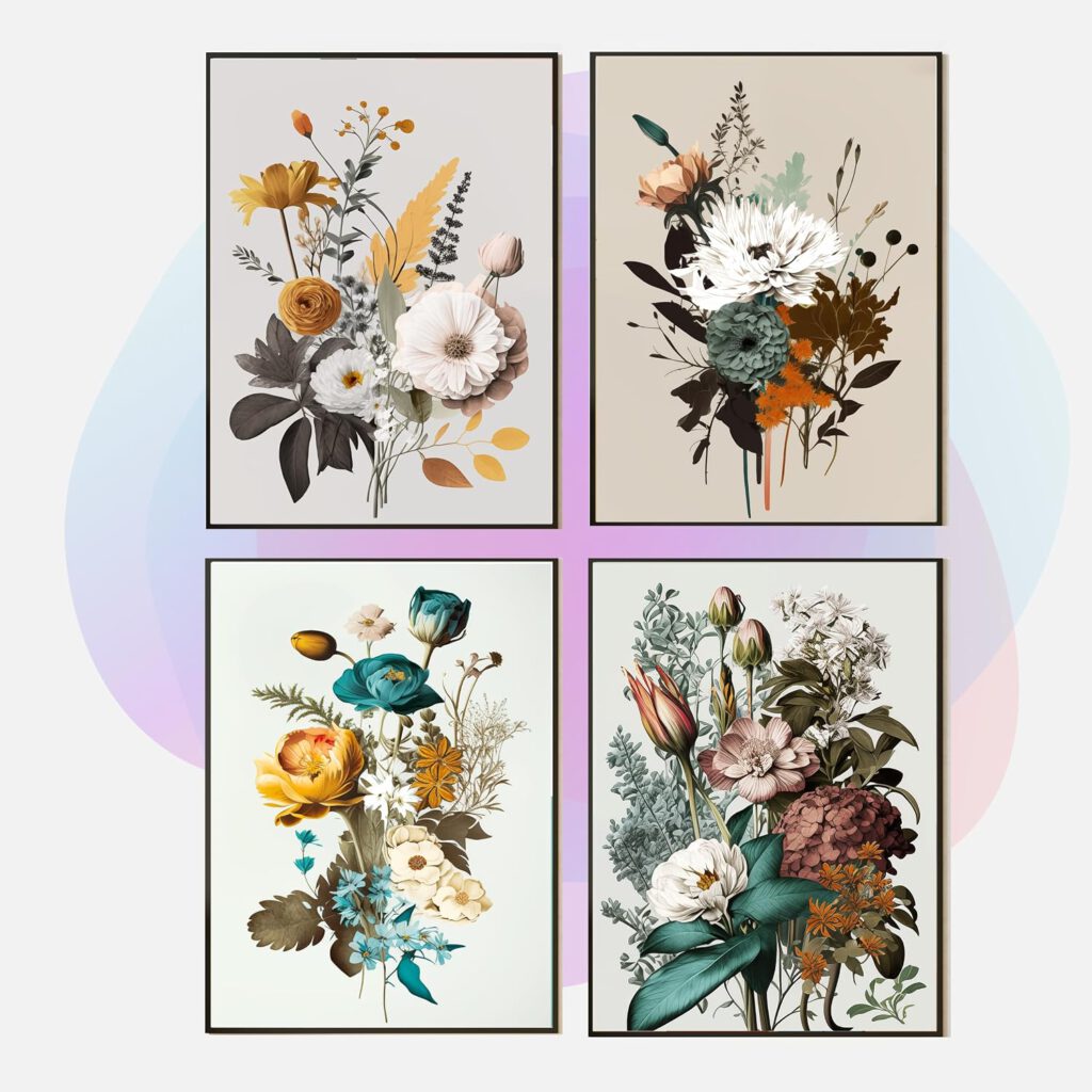 Art-Deco Poster-Set – A3 · Blumen Set B