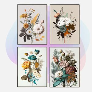 Art-Deco Poster-Set – A3 · Blumen Set B