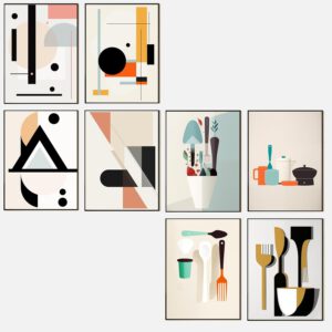 Art-Deco Poster-Set – A4 · Kitchen & Abstraktion
