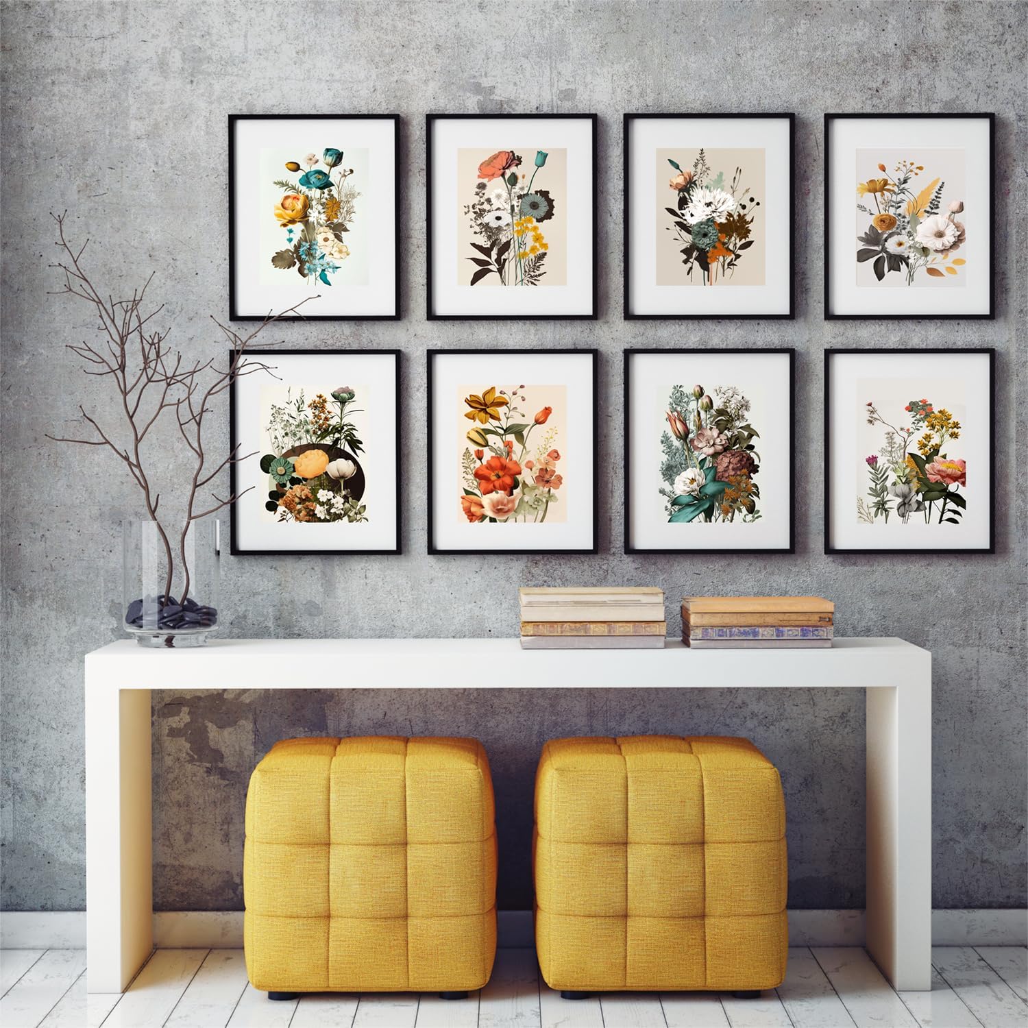 Art-Deco Poster-Set – A4 · Blumenmuster – Bild 8