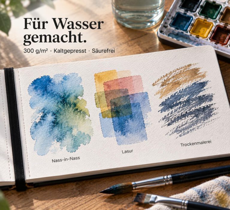 Aquarell-Farbverläufe auf 300 g/m² Papier
