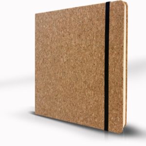 Aquarell-Skizzenbuch Kork & Stoff – Quadrat 21 × 21 cm