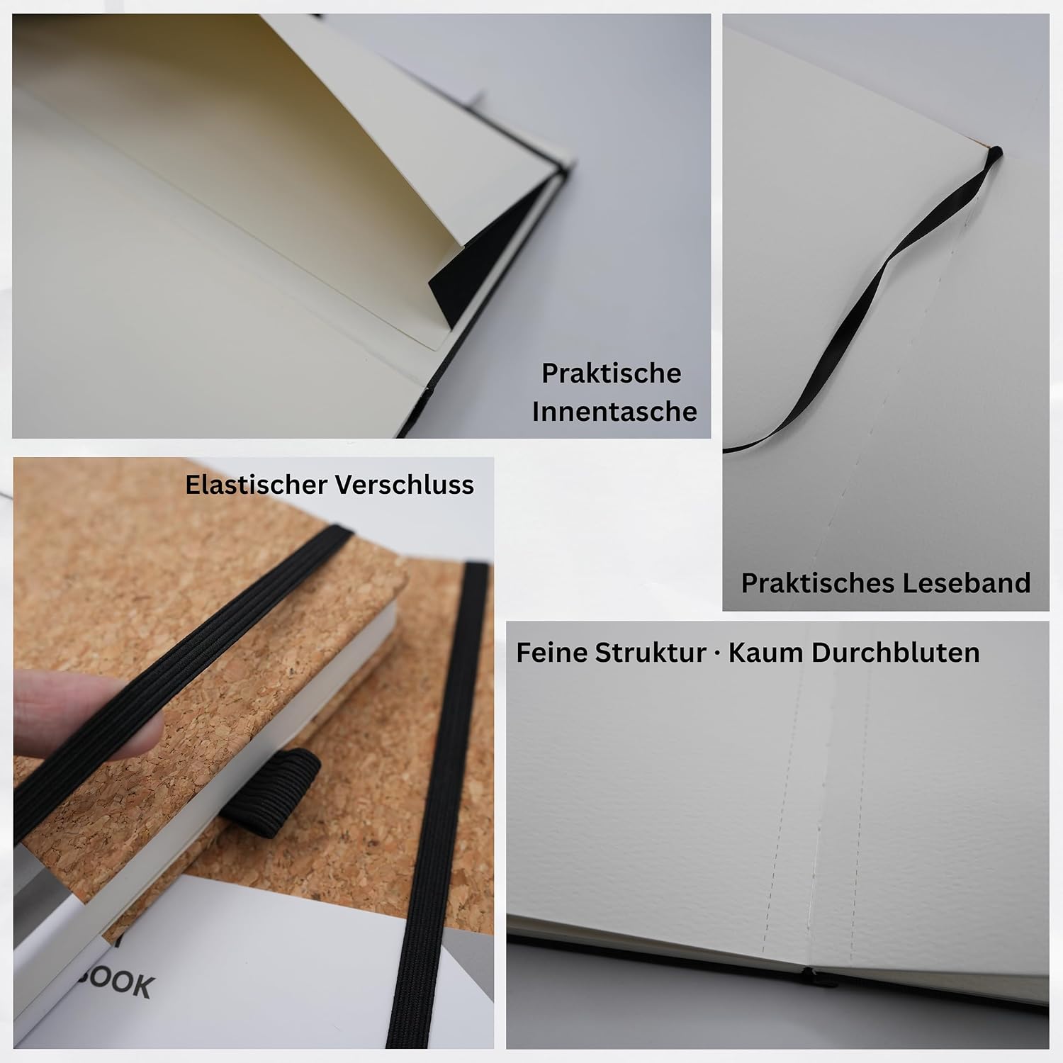 Aquarell-Skizzenbuch Kork & Stoff – Quadrat 21 × 21 cm – Bild 5